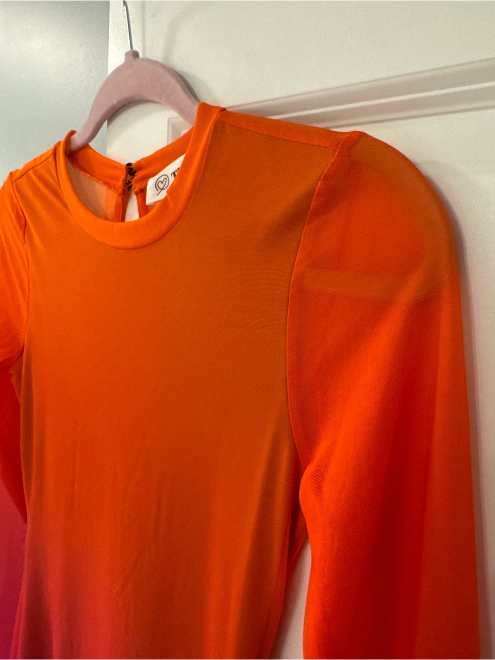 The Drop Ombre Mesh Bodycon Midi Dress Pink Purple Long Sleeve Women’s XXS NWT - Picture 6 of 9